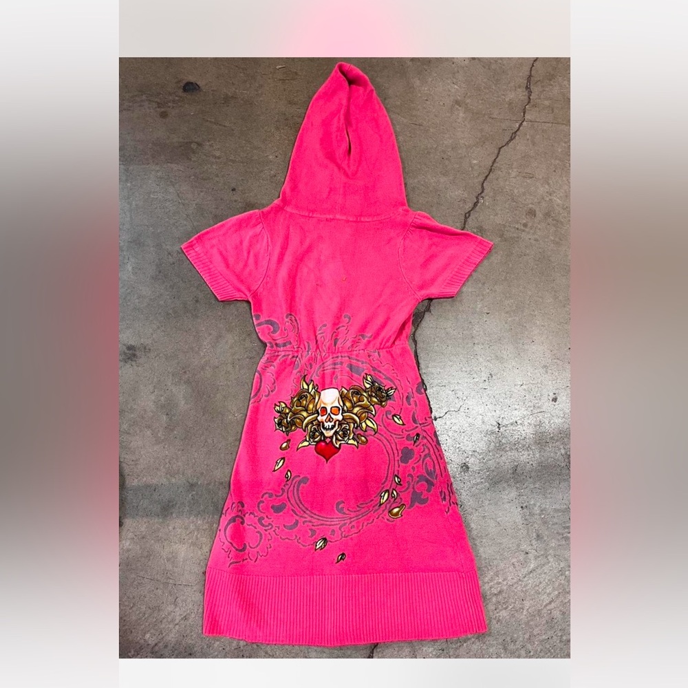 Pink Hooded Jacket with Skull Design